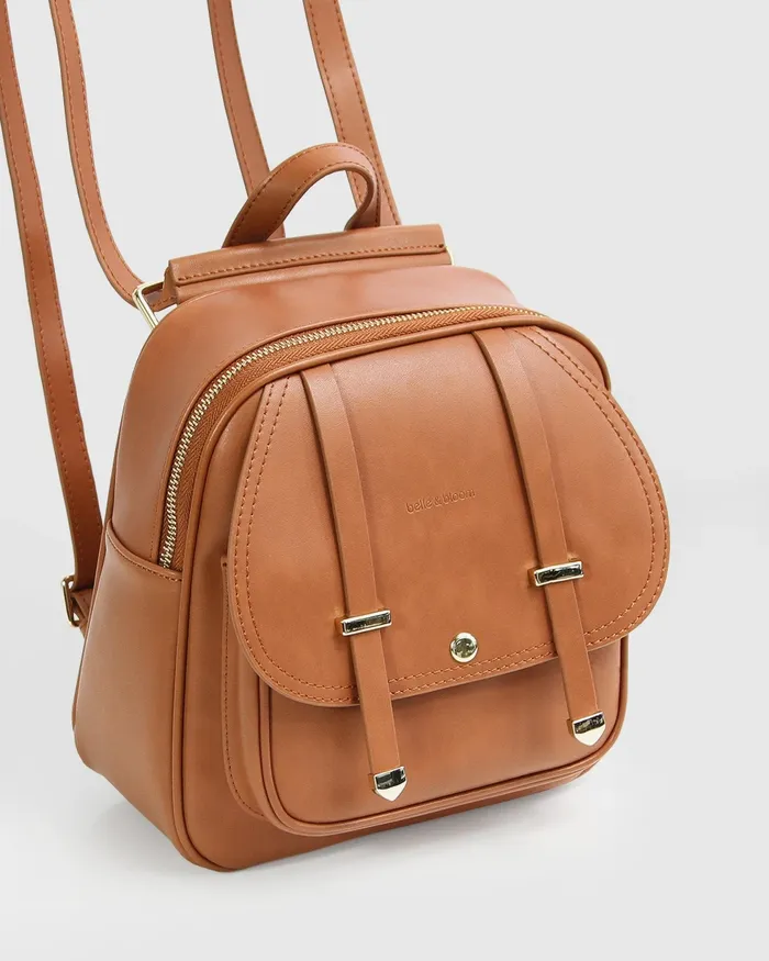 Women Handbags Belle and Bloom Camila Leather Backpack 8211 Brown