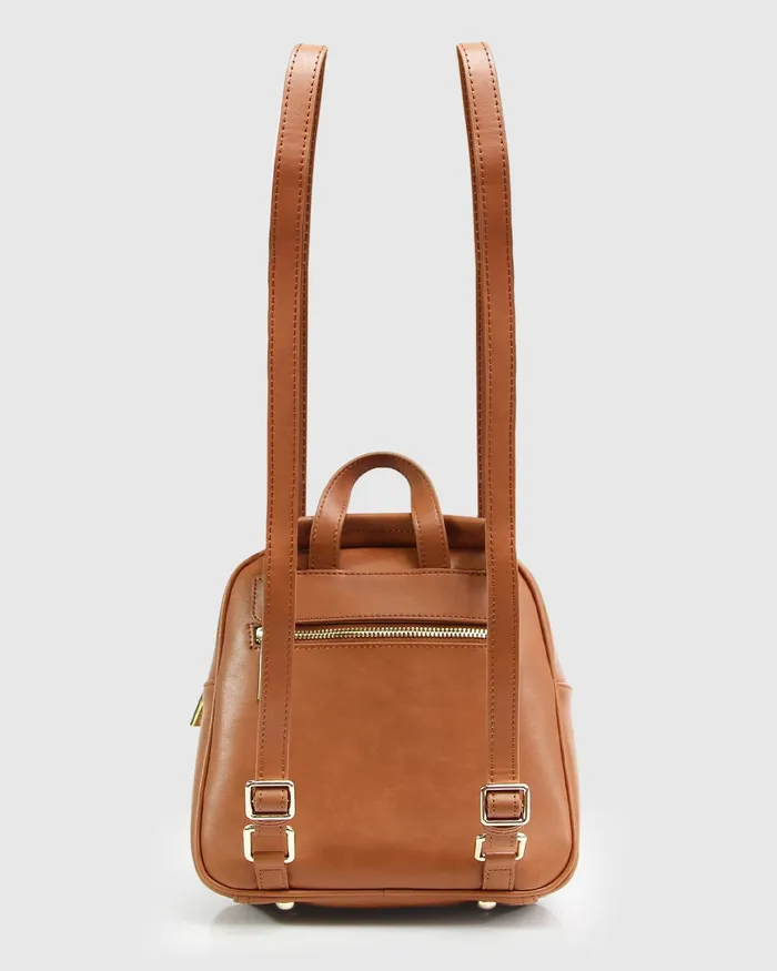 Women Handbags Belle and Bloom Camila Leather Backpack 8211 Brown