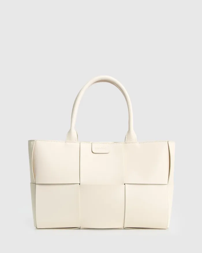 Women Handbags Belle and Bloom Long Way Home Woven Tote 8211 Cream