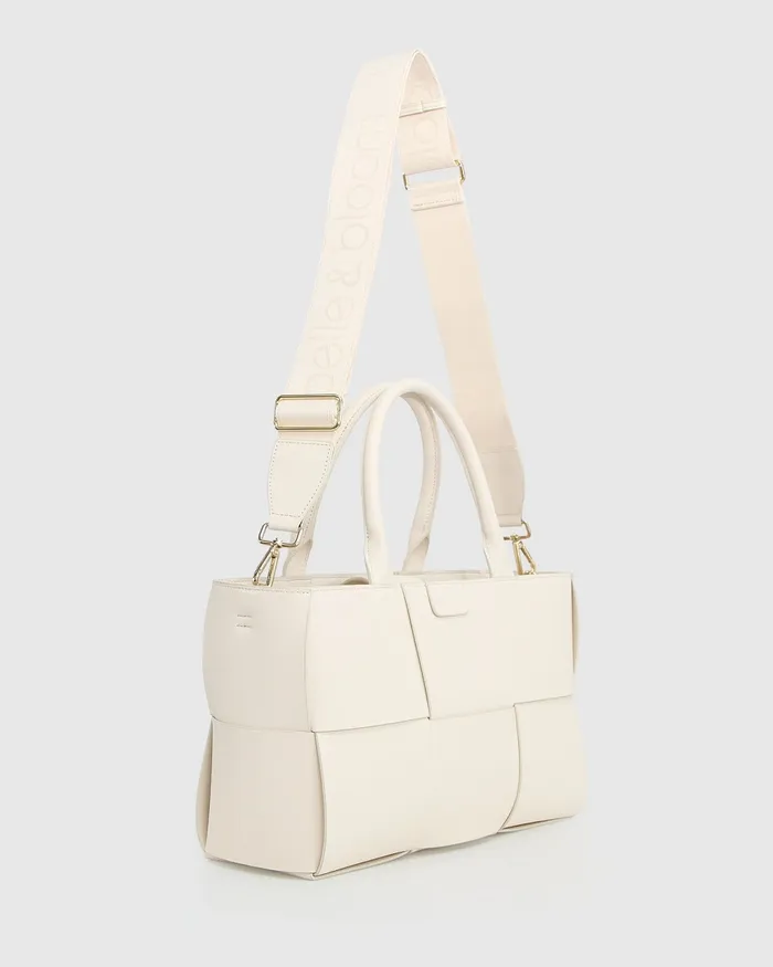 Women Handbags Belle and Bloom Long Way Home Woven Tote 8211 Cream