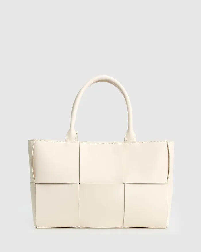 Women Handbags Belle and Bloom Long Way Home Woven Tote 8211 Cream
