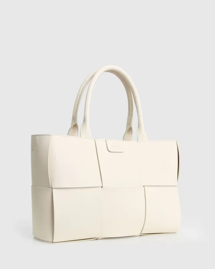 Women Handbags Belle and Bloom Long Way Home Woven Tote 8211 Cream