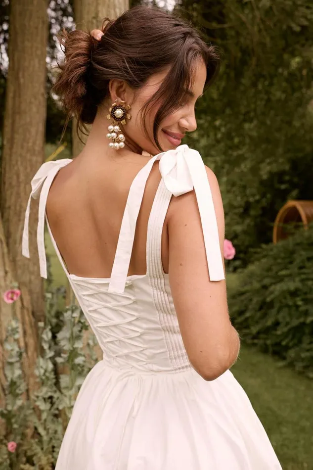 Women Hattie White Pin Tuck Cotton Midi Sundress House Of CB Dresses