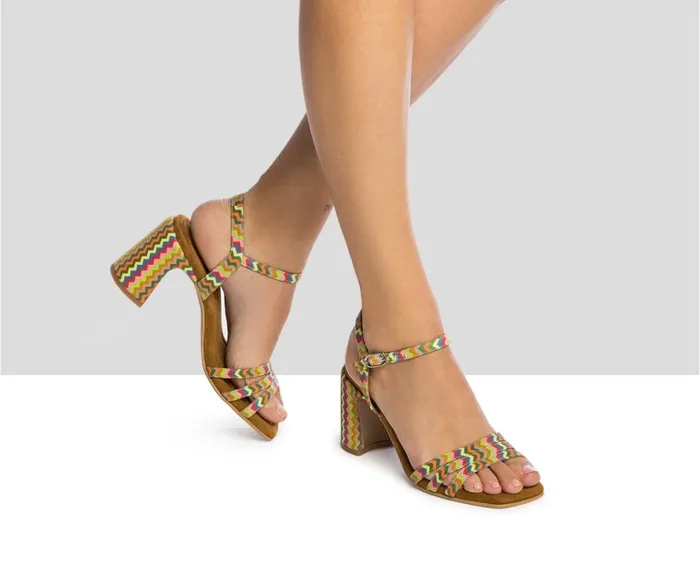 Women High Heel Audley Shoes High Heel Leather Sandal Jasone Brown