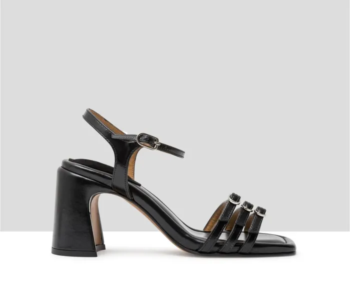 Women High Heel Audley Shoes High Heel Leather Sandal Javiera Black