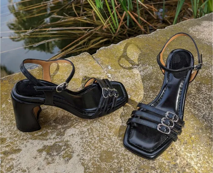 Women High Heel Audley Shoes High Heel Leather Sandal Javiera Black