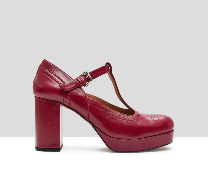 Women High Heel Audley Shoes High Heel Leather Shoe Khloe Red