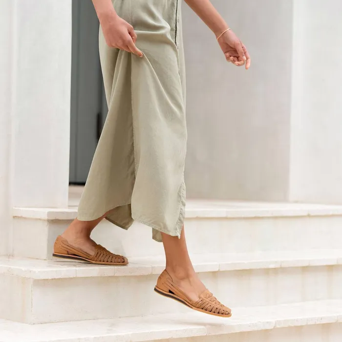 Women Huarache Sandal Almond Nisolo Flats and Slip Ons