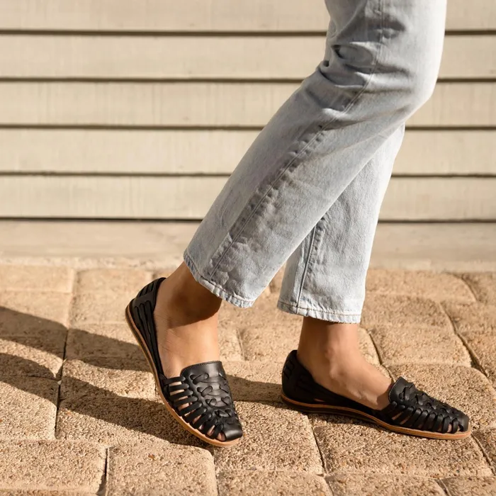 Women Huarache Sandal Black Nisolo Sandals