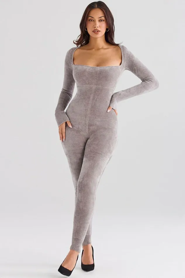 Women Isis Mink Heavy Chenille Loungewear Jumpsuit House Of CB Bottoms