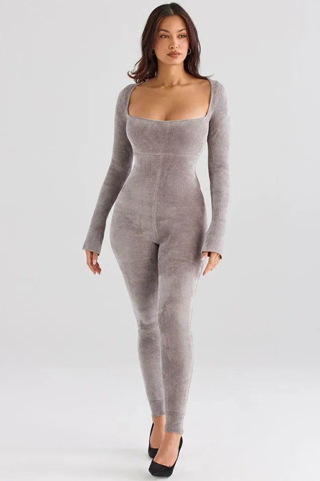 Women Isis Mink Heavy Chenille Loungewear Jumpsuit House Of CB Bottoms Women Isis Mink Heavy Chenille Loungewear Jumpsuit House Of CB Bottoms