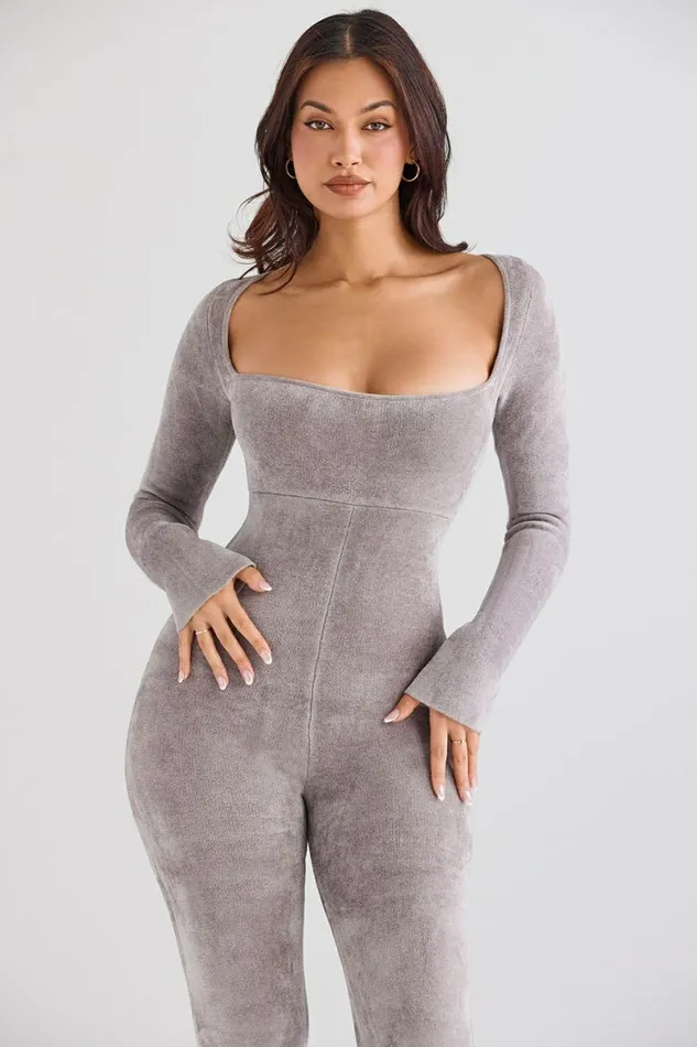 Women Isis Mink Heavy Chenille Loungewear Jumpsuit House Of CB Bottoms Women Isis Mink Heavy Chenille Loungewear Jumpsuit House Of CB Bottoms