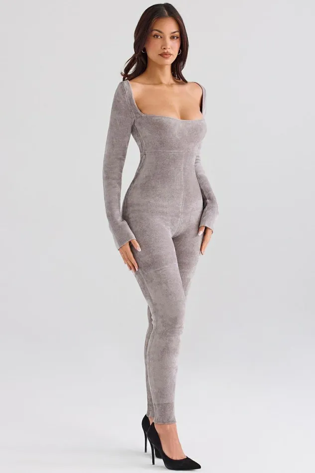 Women Isis Mink Heavy Chenille Loungewear Jumpsuit House Of CB Bottoms Women Isis Mink Heavy Chenille Loungewear Jumpsuit House Of CB Bottoms