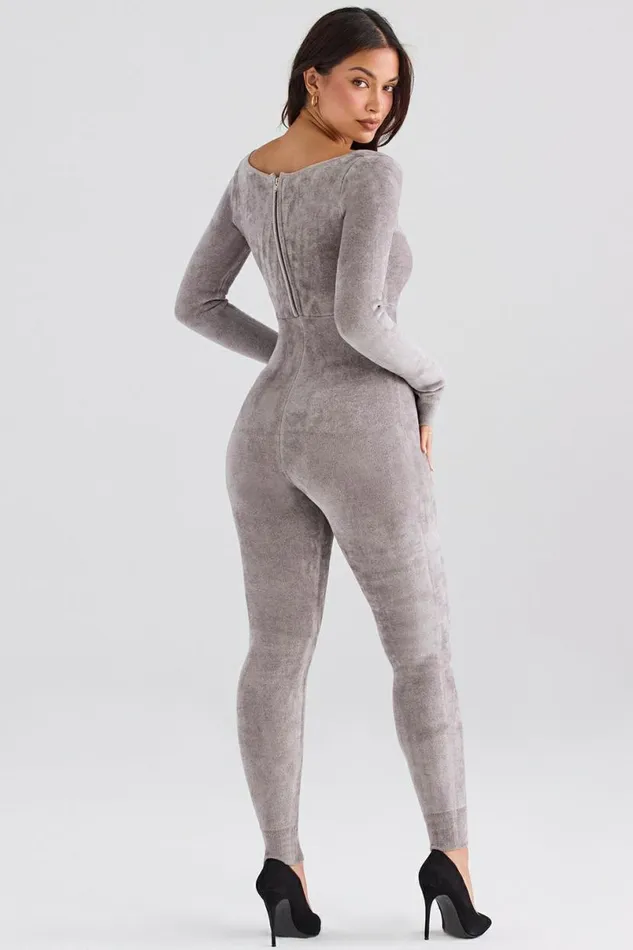 Women Isis Mink Heavy Chenille Loungewear Jumpsuit House Of CB Bottoms Women Isis Mink Heavy Chenille Loungewear Jumpsuit House Of CB Bottoms