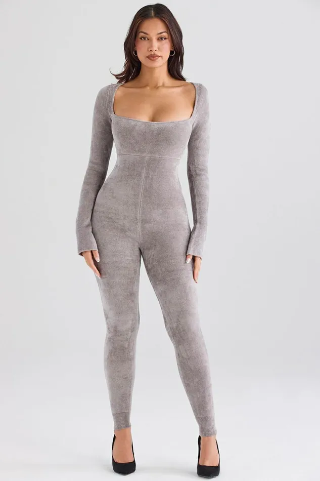 Women Isis Mink Heavy Chenille Loungewear Jumpsuit House Of CB Bottoms Women Isis Mink Heavy Chenille Loungewear Jumpsuit House Of CB Bottoms