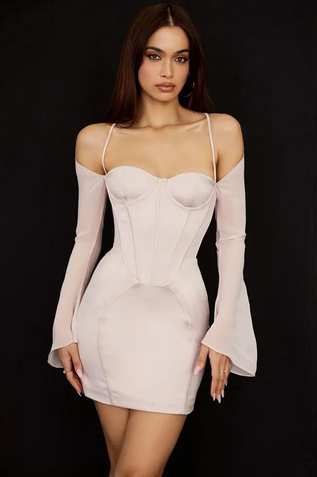 Women Isra Crystal Satin Corset Mini Dress House Of CB Dresses