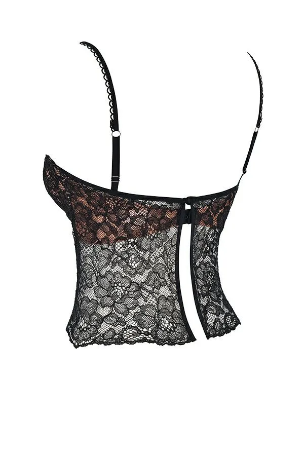 Women Jacinta Black Lace Cami Top House Of CB Tops
