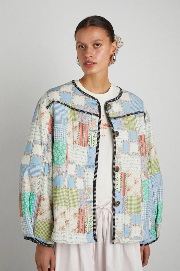 Women Jackets and Coats Damson Madder Macy Quilted Jacket 8211 Patchwork Floral