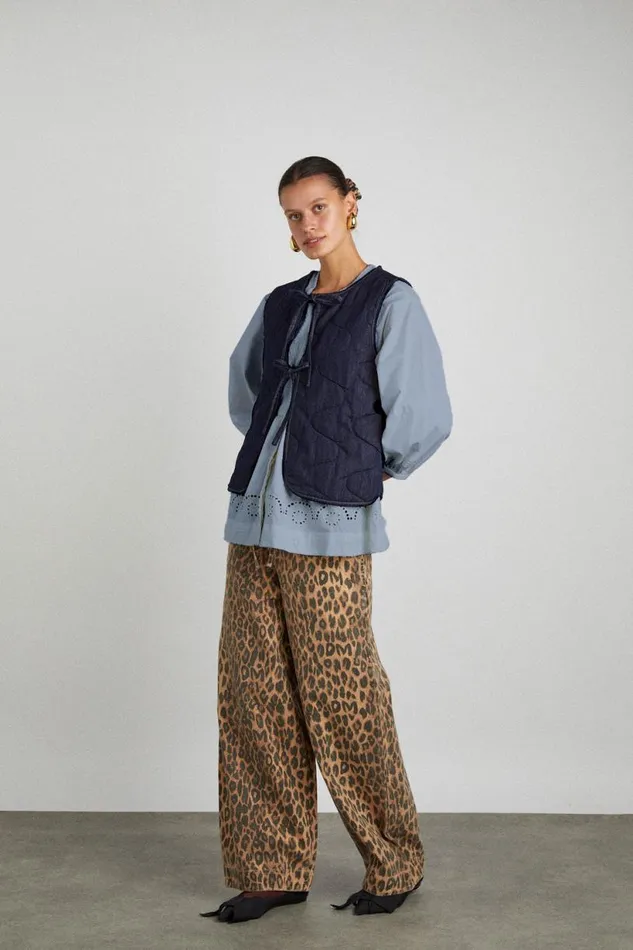 Women Jackets and Coats Damson Madder Tilly Gilet 8211 Indigo Organic Denim