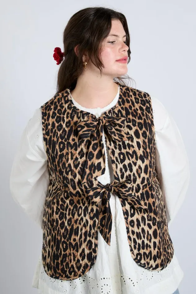 Women Jackets and Coats Damson Madder Tilly Gilet 8211 Leopard