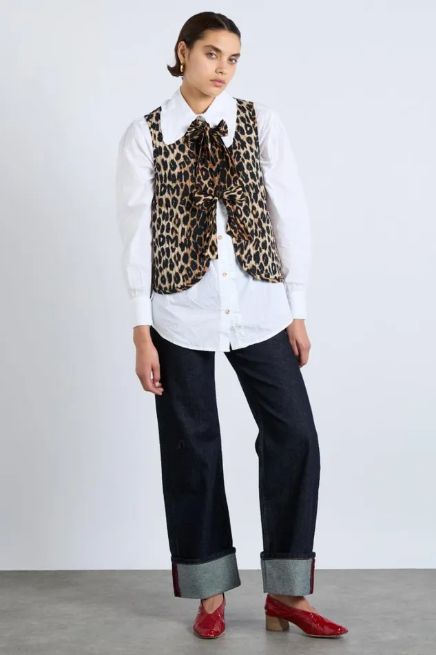 Women Jackets and Coats Damson Madder Tilly Gilet 8211 Leopard