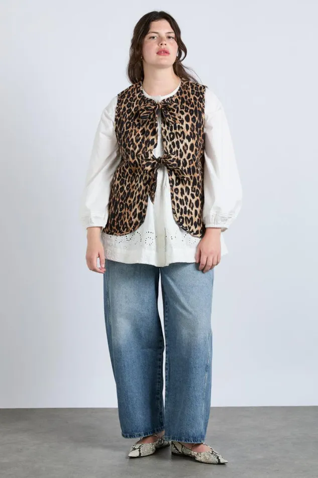 Women Jackets and Coats Damson Madder Tilly Gilet 8211 Leopard