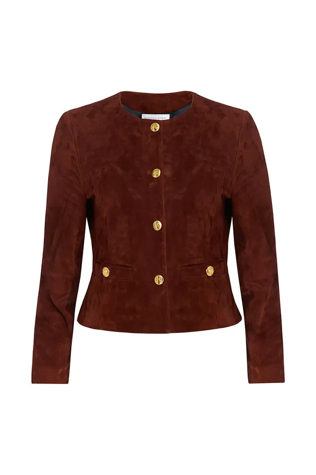 Women Jackets and Coats LoveShackFancy Susanna Chow New York Tessa Suede Jacket Brown Women Jackets and Coats LoveShackFancy Susanna Chow New York Tessa Suede Jacket Brown