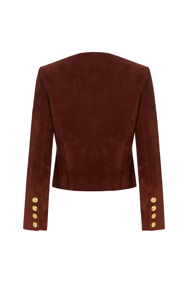 Women Jackets and Coats LoveShackFancy Susanna Chow New York Tessa Suede Jacket Brown Women Jackets and Coats LoveShackFancy Susanna Chow New York Tessa Suede Jacket Brown