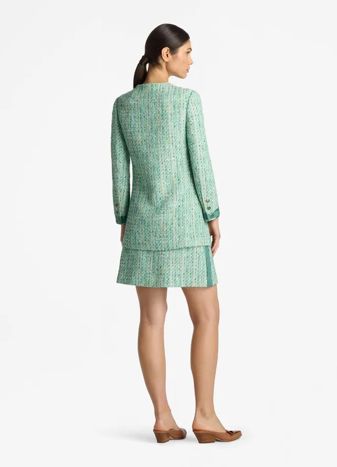 Women Jackets and Coats St John Lurex Slub Tweed Jacket Jade Multi Women Jackets and Coats St John Lurex Slub Tweed Jacket Jade Multi