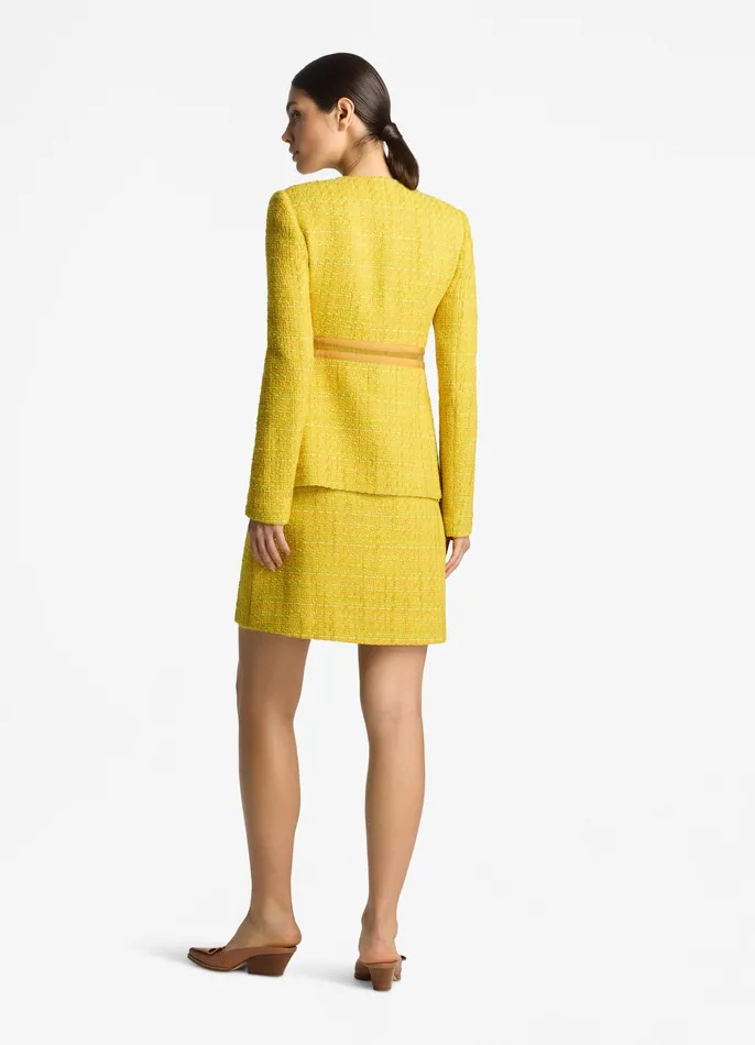Women Jackets and Coats St John Lurex Tweed And Organza Jacket Sunflower Multi Women Jackets and Coats St John Lurex Tweed And Organza Jacket Sunflower Multi