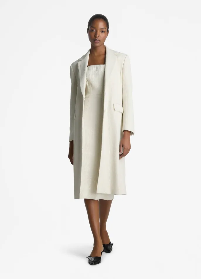Women Jackets and Coats St John Mesh Sequin Jacket Ivory Women Jackets and Coats St John Mesh Sequin Jacket Ivory
