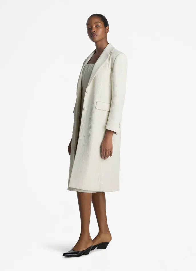 Women Jackets and Coats St John Mesh Sequin Jacket Ivory Women Jackets and Coats St John Mesh Sequin Jacket Ivory