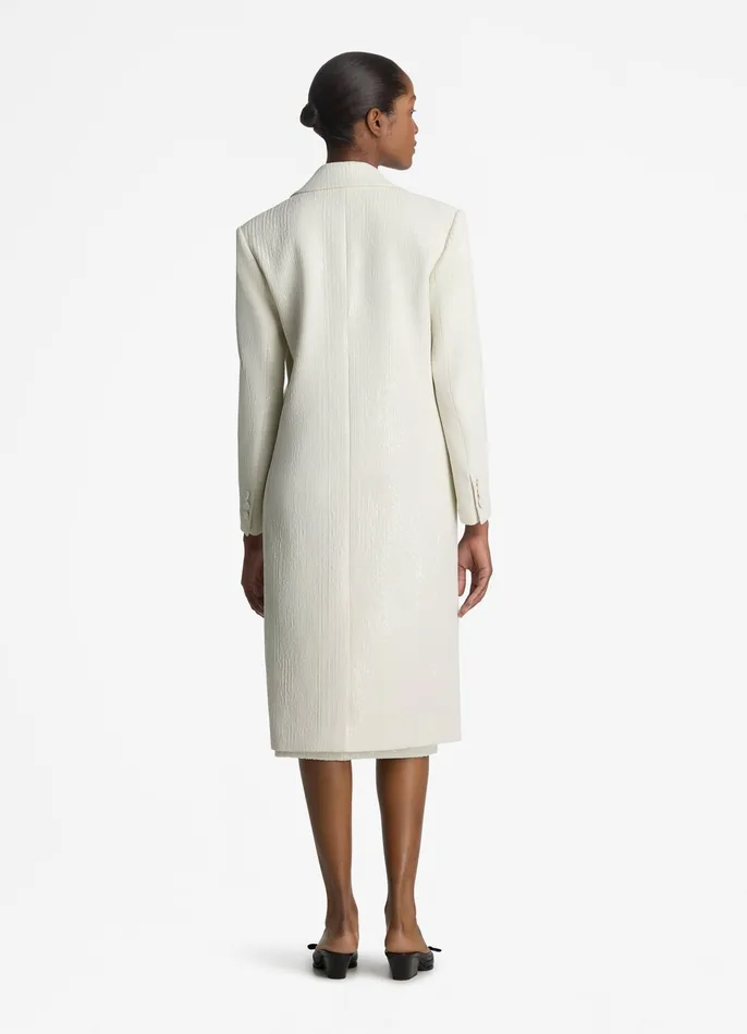 Women Jackets and Coats St John Mesh Sequin Jacket Ivory Women Jackets and Coats St John Mesh Sequin Jacket Ivory