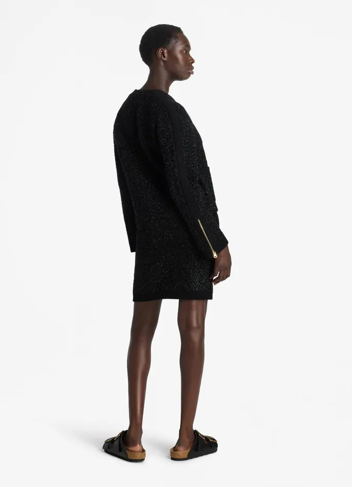 Women Jackets and Coats St John Sparkly Stretch Knit Jacket Black Multi Women Jackets and Coats St John Sparkly Stretch Knit Jacket Black Multi