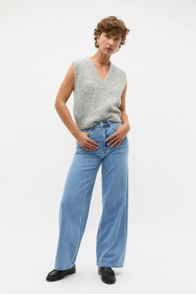 Women Jackets and Vests Seed Heritage Lofty V Neck Vest Silver Marle