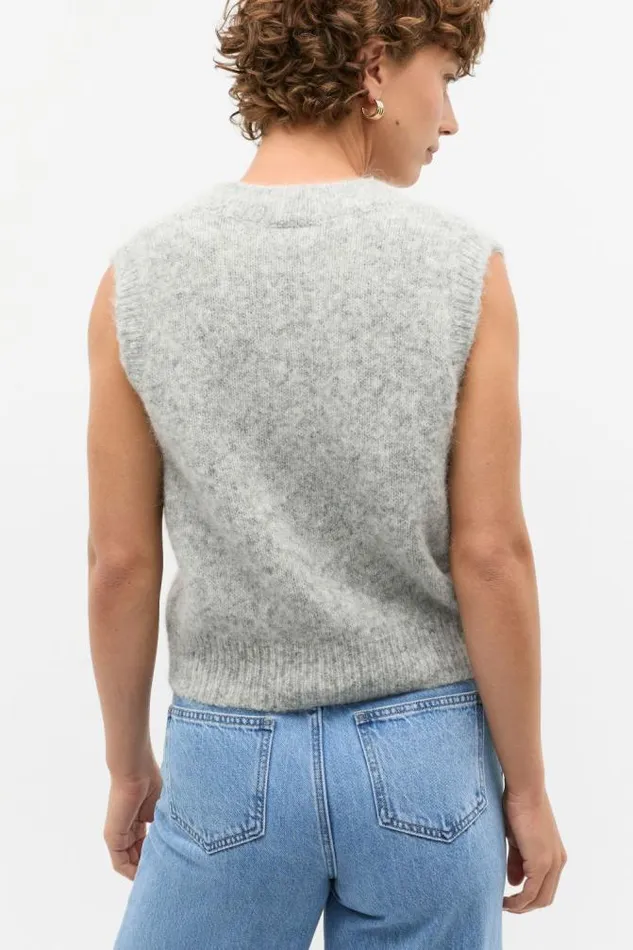 Women Jackets and Vests Seed Heritage Lofty V Neck Vest Silver Marle