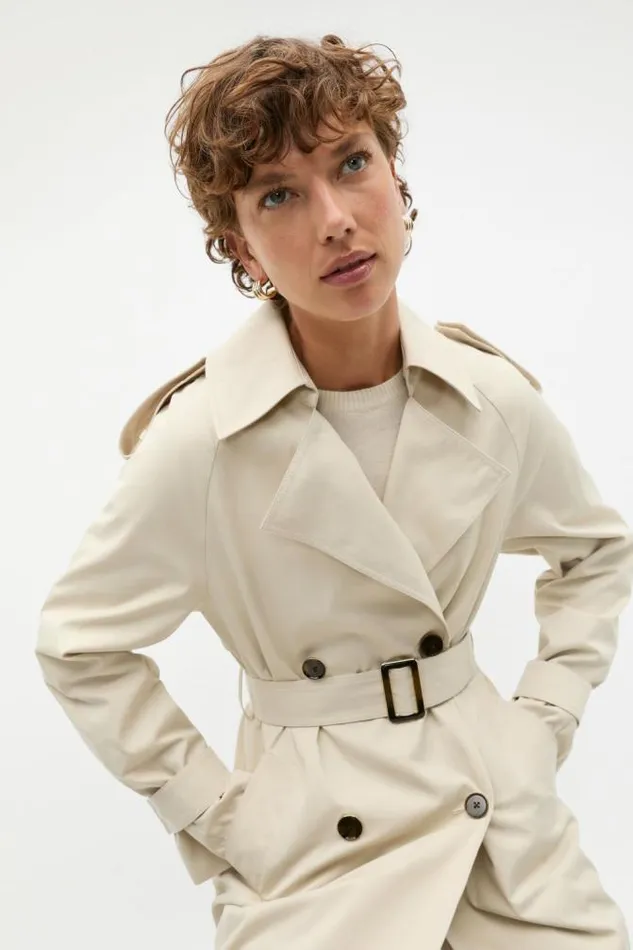 Women Jackets and Vests Seed Heritage Minimalist Trench Oat