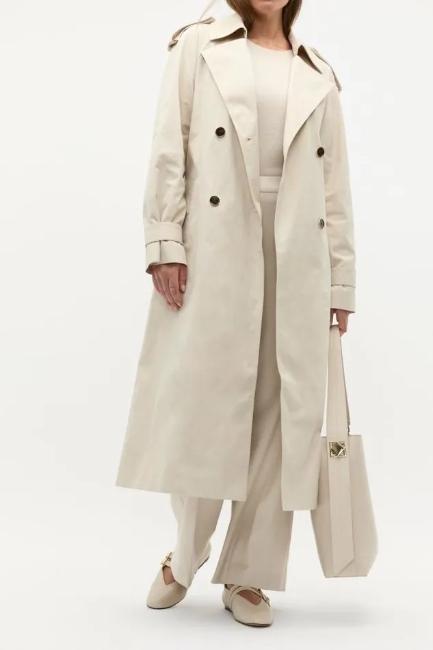 Women Jackets and Vests Seed Heritage Minimalist Trench Oat