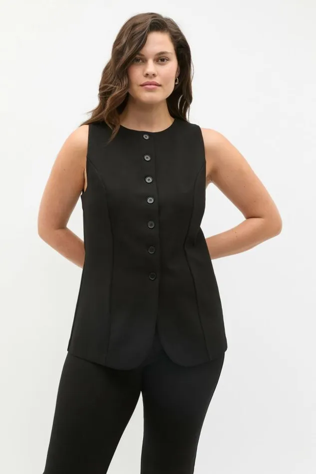 Women Jackets and Vests Seed Heritage Ponte Vest Black