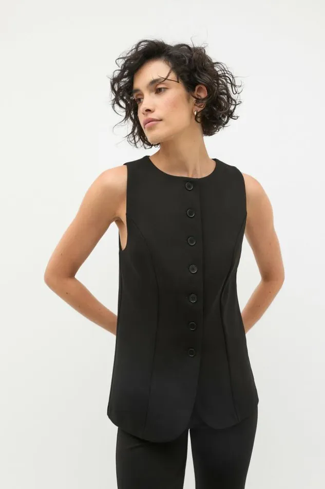 Women Jackets and Vests Seed Heritage Ponte Vest Black