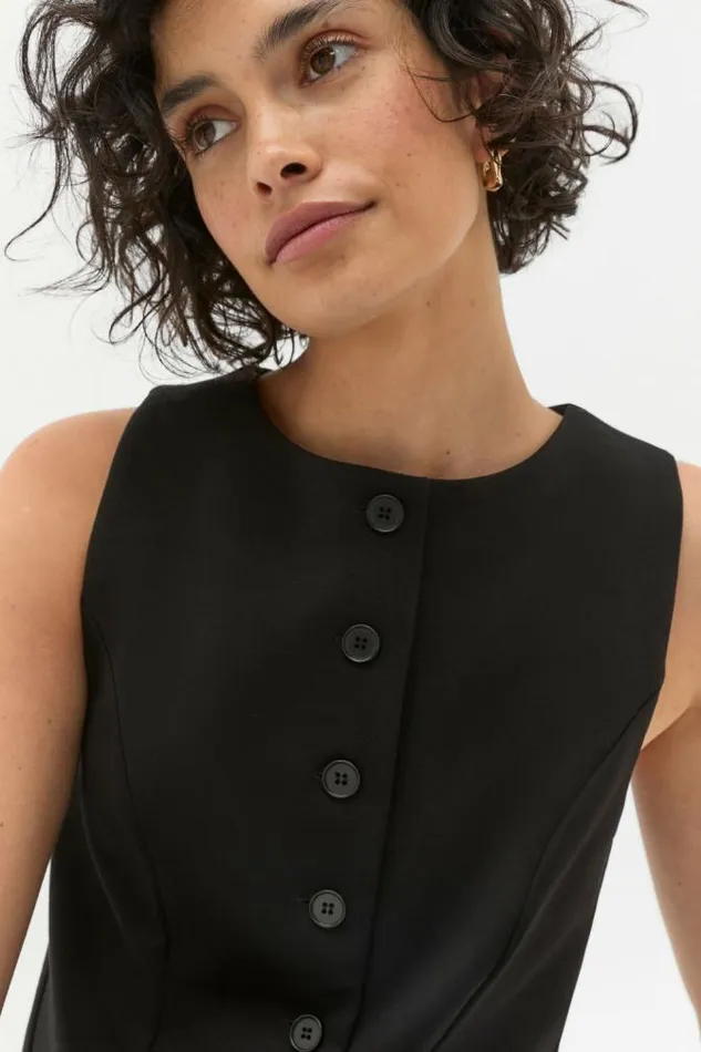 Women Jackets and Vests Seed Heritage Ponte Vest Black