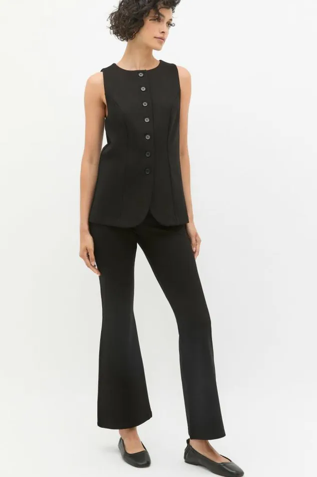 Women Jackets and Vests Seed Heritage Ponte Vest Black