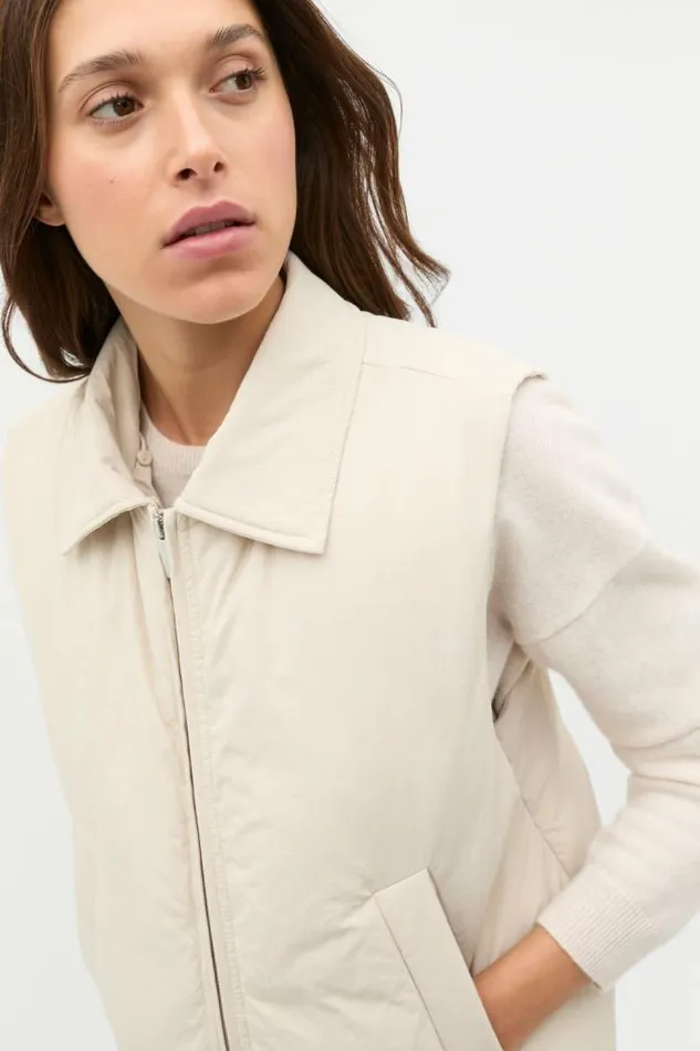 Women Jackets and Vests Seed Heritage Puffer Vest Oat