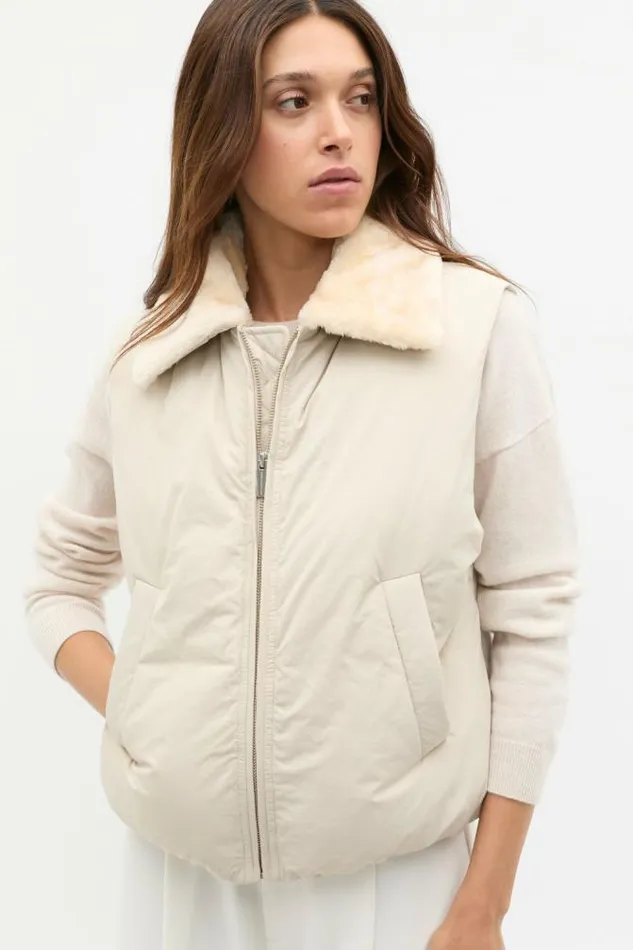 Women Jackets and Vests Seed Heritage Puffer Vest Oat