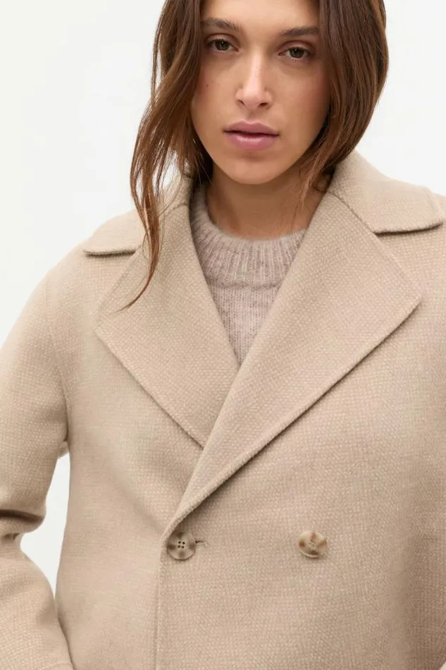 Women Jackets and Vests Seed Heritage Wool Blend Swing Jacket Cookie Multi