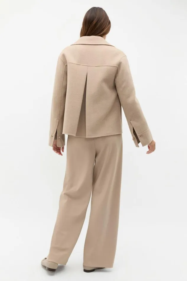 Women Jackets and Vests Seed Heritage Wool Blend Swing Jacket Cookie Multi