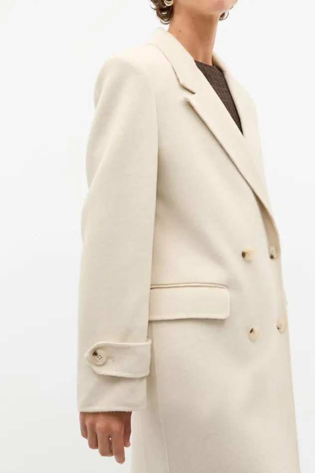 Women Jackets and Vests Seed Heritage Wool Trench Maxi Coat Oat Marle