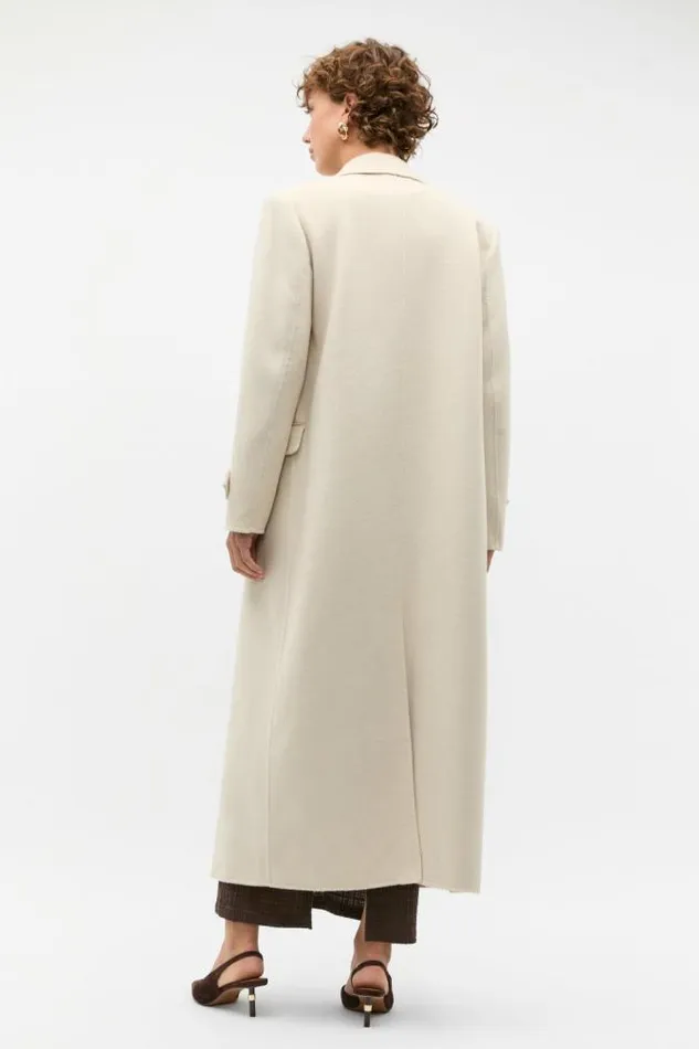Women Jackets and Vests Seed Heritage Wool Trench Maxi Coat Oat Marle