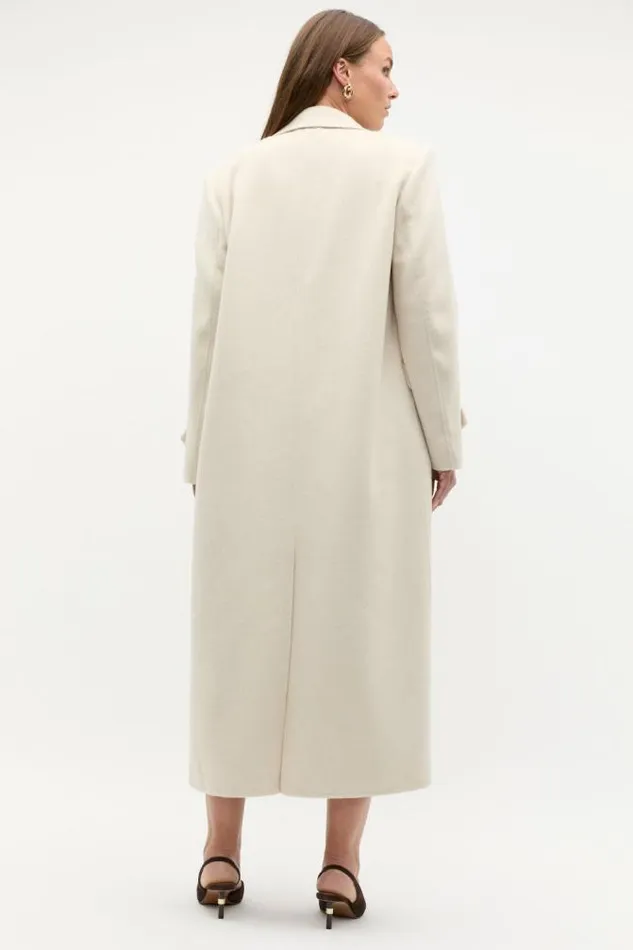 Women Jackets and Vests Seed Heritage Wool Trench Maxi Coat Oat Marle