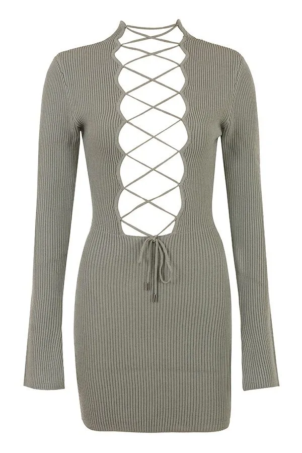 Women Jada Artichoke Knit Lace Up Dress House Of CB Dresses Women Jada Artichoke Knit Lace Up Dress House Of CB Dresses